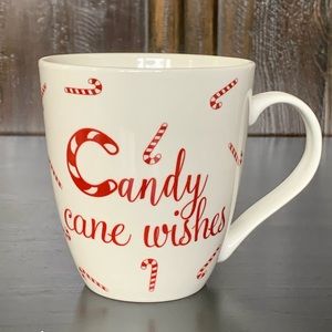 Pfaltzgraff Candy Cane Wishes Ceramic Christmas Mug